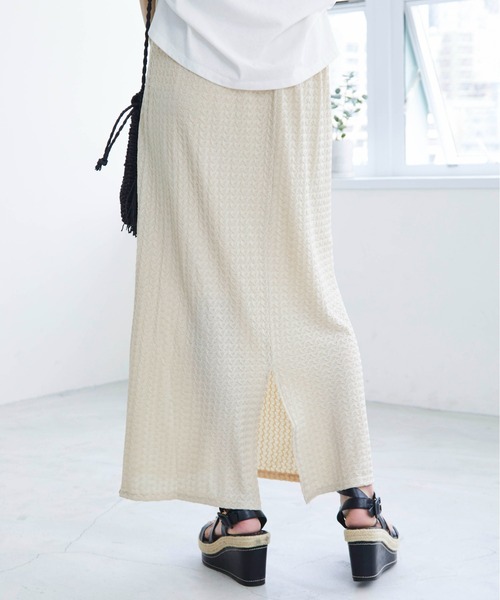 ECRIRE（エクリール）の「カットレーススカート（スカート・レディース・ベージュ/ブラック・M）」の4枚目の写真