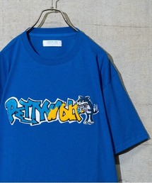 Limited Line Naive Magic | 【a】〔PETTY WOLF〕サガラ刺繍フロントロゴ 半袖BIGTシャツ(Tシャツ/カットソー)