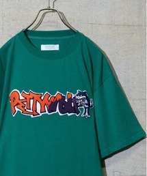 Limited Line Naive Magic | 【a】〔PETTY WOLF〕サガラ刺繍フロントロゴ 半袖BIGTシャツ(Tシャツ/カットソー)
