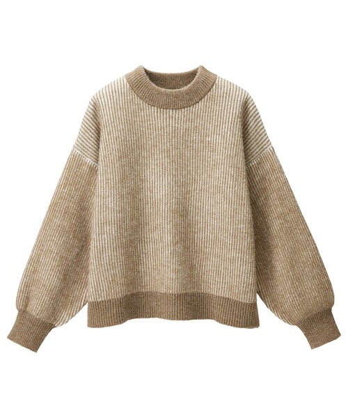 RANAN（ラナン）の「ストライプ配色ニット（ニット/セーター・レディース・ベージュ/オレンジ/グリーン・LL/M/L）」の4枚目の写真