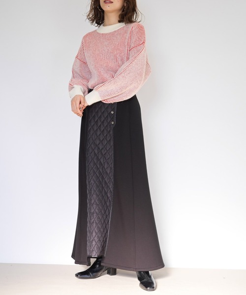 RANAN（ラナン）の「ストライプ配色ニット（ニット/セーター・レディース・ベージュ/オレンジ/グリーン・LL/M/L）」の8枚目の写真