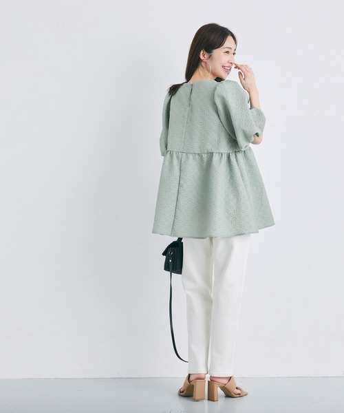 coca（coca）（コカ）の「＼新色登場／エンボススクエアブラウス（シャツ/ブラウス・レディース・ブラック/アイボリー/ライトグリーン・M/L）」の19枚目の写真