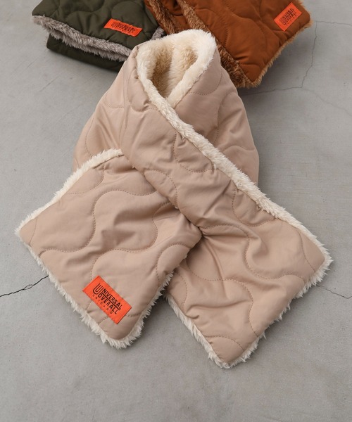 UNIVERSAL OVERALL（ユニバーサルオーバーオール）の「【UNIVERSAL OVERALL】ウェーブキルト差し込みマフラー（マフラー・レディース・ベージュ/ブラウン/グリーン/ネイビー・FREE）」の2枚目の写真