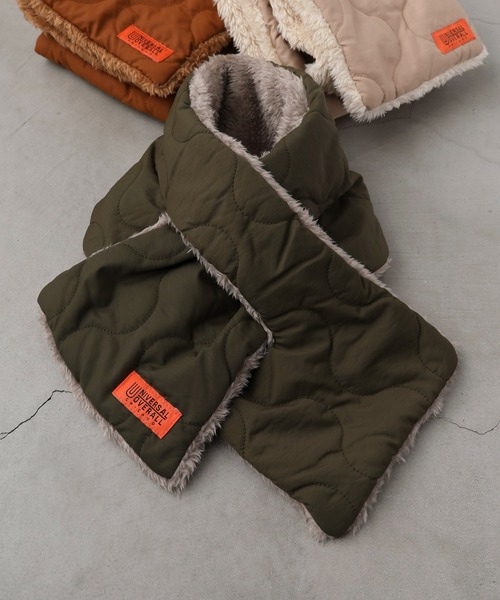 UNIVERSAL OVERALL（ユニバーサルオーバーオール）の「【UNIVERSAL OVERALL】ウェーブキルト差し込みマフラー（マフラー・レディース・ベージュ/ブラウン/グリーン/ネイビー・FREE）」の3枚目の写真