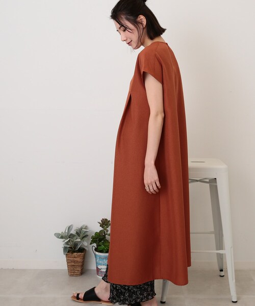 DRESKIP(ドレスキップ)の「◆麻調フレンチタックワンピース(ワンピース・レディース・グレー系その他/オレンジ/ブラック・03/02)」の17枚目の写真