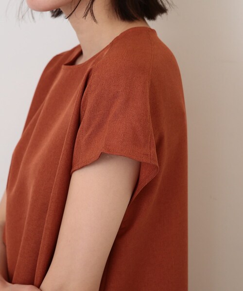 DRESKIP(ドレスキップ)の「◆麻調フレンチタックワンピース(ワンピース・レディース・グレー系その他/オレンジ/ブラック・03/02)」の7枚目の写真