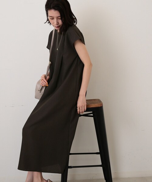 DRESKIP(ドレスキップ)の「◆麻調フレンチタックワンピース(ワンピース・レディース・グレー系その他/オレンジ/ブラック・03/02)」の22枚目の写真