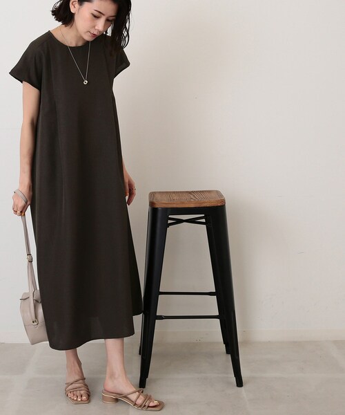 DRESKIP(ドレスキップ)の「◆麻調フレンチタックワンピース(ワンピース・レディース・グレー系その他/オレンジ/ブラック・03/02)」の15枚目の写真