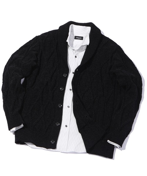MEN'S BIGI(メンズビギ)の「5Gモールケーブルカーディガン(カーディガン/ボレロ・メンズ・ブラック/ベージュ・01/02/03)」の19枚目の写真