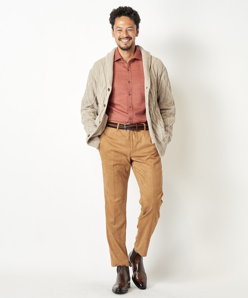 MEN'S BIGI(メンズビギ)の「5Gモールケーブルカーディガン(カーディガン/ボレロ・メンズ・ブラック/ベージュ・01/02/03)」の4枚目の写真