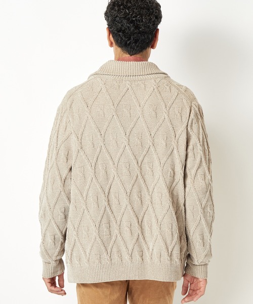 MEN'S BIGI(メンズビギ)の「5Gモールケーブルカーディガン(カーディガン/ボレロ・メンズ・ブラック/ベージュ・01/02/03)」の10枚目の写真
