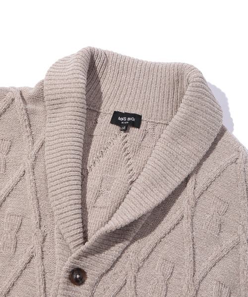 MEN'S BIGI(メンズビギ)の「5Gモールケーブルカーディガン(カーディガン/ボレロ・メンズ・ブラック/ベージュ・01/02/03)」の16枚目の写真