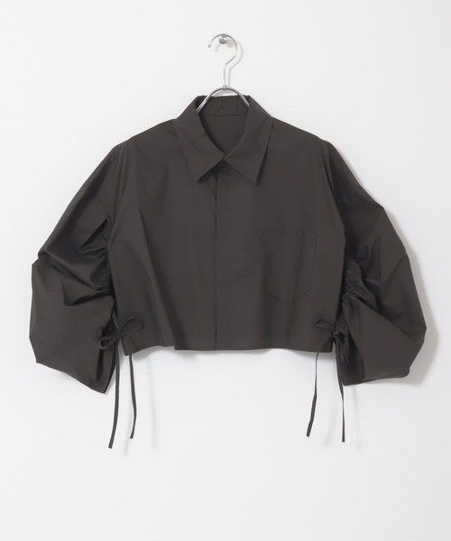 KBF（ケイビーエフ）の「ドロストギャザースリーブシャツ（シャツ/ブラウス・レディース・オフホワイト/ラベンダー/チャコールグレー・ONE）」の5枚目の写真