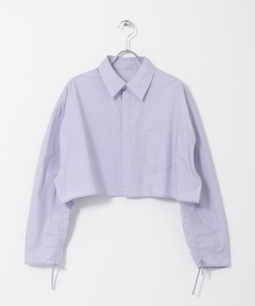 KBF（ケイビーエフ）の「ドロストギャザースリーブシャツ（シャツ/ブラウス・レディース・オフホワイト/ラベンダー/チャコールグレー・ONE）」の7枚目の写真