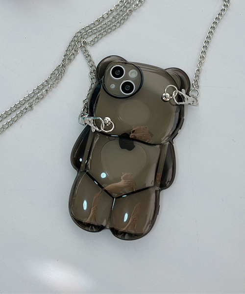 macaroni edge（マカロニエッジ）の「〈macaroni edge/マカロニエッジ〉クマのダイカットクリアチェーン付きiPhoneケース(iphone11/12/12pro/13/13pro)（スマホケース/カバー・レディース・ホワイト/ブラック/パープル・iPhone 12/iPhone 13/iPhone 13 Pro/iPhone 12 Pro/iPhone 11）」の15枚目の写真