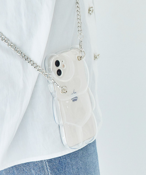 macaroni edge（マカロニエッジ）の「〈macaroni edge/マカロニエッジ〉クマのダイカットクリアチェーン付きiPhoneケース(iphone11/12/12pro/13/13pro)（スマホケース/カバー・レディース・ホワイト/ブラック/パープル・iPhone 12/iPhone 13/iPhone 13 Pro/iPhone 12 Pro/iPhone 11）」の13枚目の写真