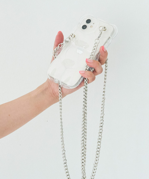 macaroni edge（マカロニエッジ）の「〈macaroni edge/マカロニエッジ〉クマのダイカットクリアチェーン付きiPhoneケース(iphone11/12/12pro/13/13pro)（スマホケース/カバー・レディース・ホワイト/ブラック/パープル・iPhone 12/iPhone 13/iPhone 13 Pro/iPhone 12 Pro/iPhone 11）」の12枚目の写真