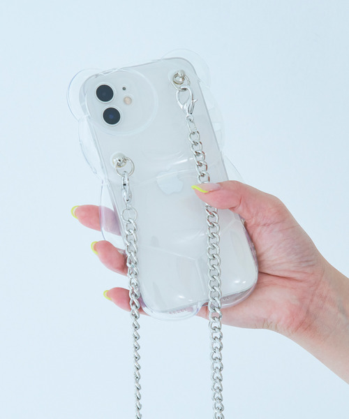 macaroni edge（マカロニエッジ）の「〈macaroni edge/マカロニエッジ〉クマのダイカットクリアチェーン付きiPhoneケース(iphone11/12/12pro/13/13pro)（スマホケース/カバー・レディース・ホワイト/ブラック/パープル・iPhone 12/iPhone 13/iPhone 13 Pro/iPhone 12 Pro/iPhone 11）」の21枚目の写真