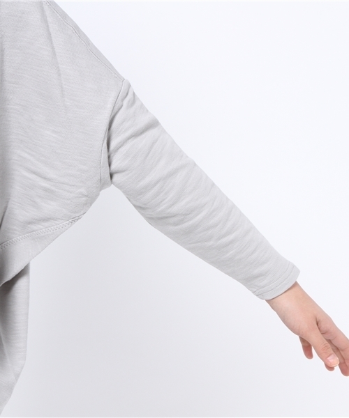 WHO'S WHO gallery（フーズフーギャラリー）の「【SMOOZZYS】切替デザインTEE（Tシャツ/カットソー・レディース・ホワイト/カーキ/ブラック/ライトグレー・FREE）」の10枚目の写真