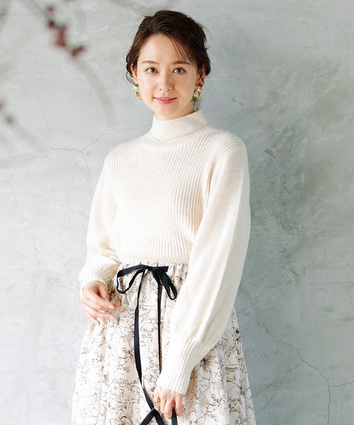 ENNEA(エンネア)の「【2022AWプレオーダー】ウールモヘアタム・ボリュームスリーブハイネックリブニット(ニット/セーター・レディース・オフホワイト/ブラック/ベージュ・M)」の7枚目の写真