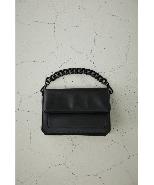 AZUL by moussy（アズールバイマウジー）の「CHUNKY CHAIN SHOULDER BAG/チャンキーチェーンショルダーバッグ（ショルダーバッグ・レディース・ブラック/ライトベージュ・FREE）」の5枚目の写真