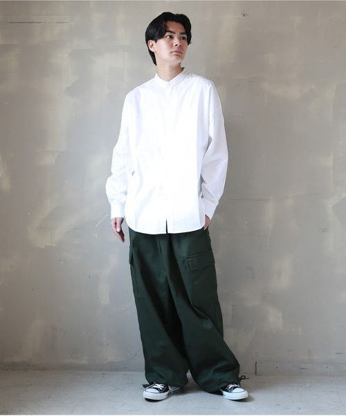SPINNS(スピンズ)の「【ビックシルエット】長袖 ノーカラーシャツ(シャツ/ブラウス・メンズ・ホワイト/ブラック/サックスブルー・L)」の17枚目の写真