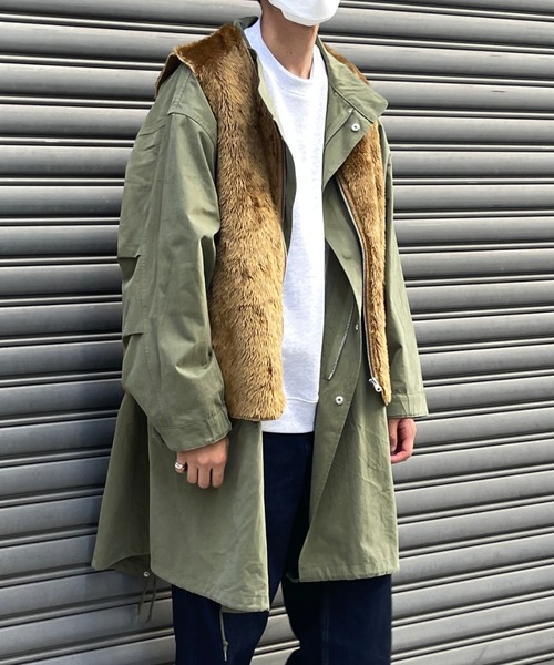 CPCM(シーピーシーエム)の「ルーズモッズコート(モッズコート・メンズ・カーキ/アイボリー/ブラック・MEDIUM/LARGE)」の3枚目の写真