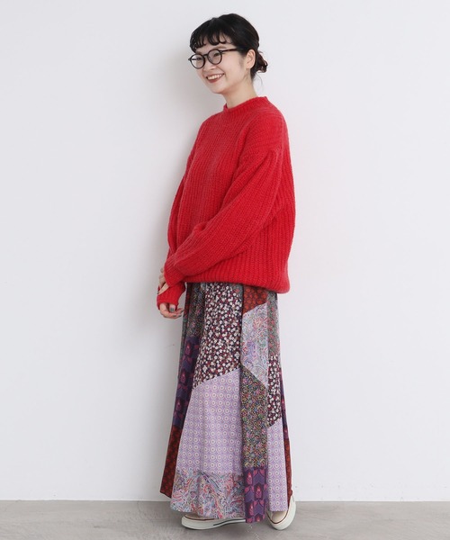 Dot&Stripes CHILD WOMAN(ドットアンドストライプス チャイルドウーマン)の「☆太番モヘヤあぜ ハイネックパフスリーブプルオーバー(ニット/セーター・レディース・レッド/ブルー/アイボリー・FREE)」の9枚目の写真