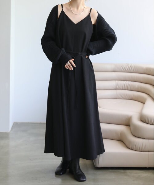 RAY CASSIN（レイカズン）の「リブボレロカーデ×キャミワンピースセット（ワンピース・レディース・ブラック/ブラウン/キナリ/パープル・FREE）」の7枚目の写真