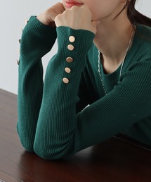 BLUEEAST（ブルーイースト）の「金釦付きリブニット（ニット/セーター）」
