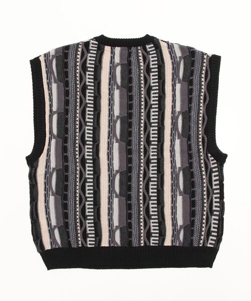 Beno(ビーノ)の「ヴィンテージライク ジャガード 3Dニットベスト(ベスト・メンズ・ベージュ系/グリーン系/ブラック系・M/L)」の10枚目の写真
