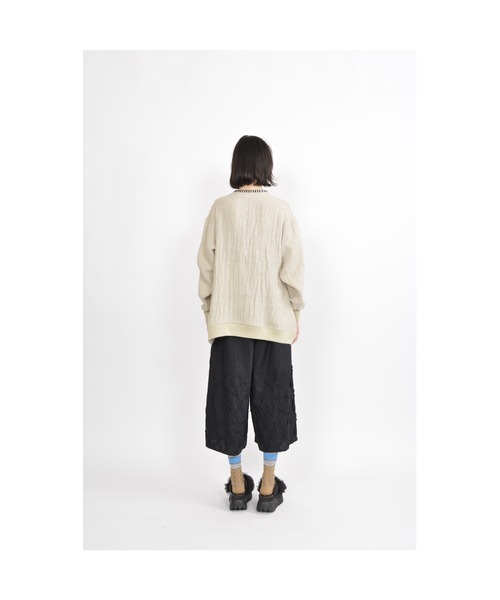 gomme（ゴム）の「Li/Wツイル　ロングスリーブカーディガン（カーディガン/ボレロ・レディース・ブラック/キナリ・MEDIUM）」の7枚目の写真