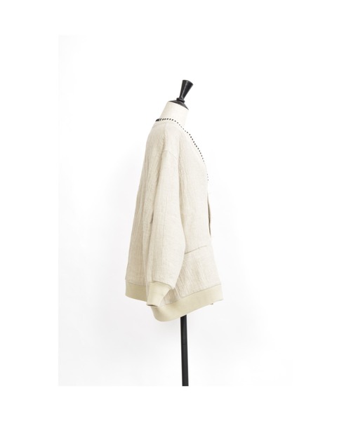 gomme（ゴム）の「Li/Wツイル　ロングスリーブカーディガン（カーディガン/ボレロ・レディース・ブラック/キナリ・MEDIUM）」の11枚目の写真