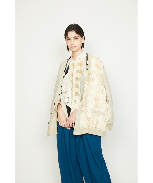 gomme（ゴム）の「Li/Wツイル　ロングスリーブカーディガン（カーディガン/ボレロ・レディース・ブラック/キナリ・MEDIUM）」の16枚目の写真