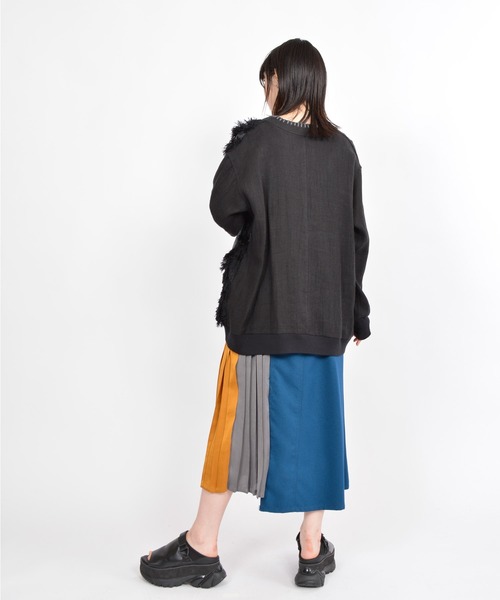 gomme（ゴム）の「Li/Wツイル　ロングスリーブカーディガン（カーディガン/ボレロ・レディース・ブラック/キナリ・MEDIUM）」の20枚目の写真