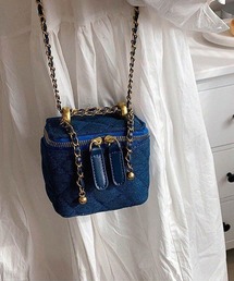 Dalfwin | 2022 AW 秋冬 レディース ショルダーバッグ　デニムキルティングバニティバッグ キルティングショルダーバッグミニ(ショルダーバッグ)