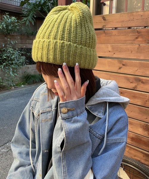 EPICKS（エピックス）の「BIGニットキャップ（ニットキャップ/ビーニー・レディース・ブラック/グリーン/アイボリー/グレー/ブラウン・F）」の12枚目の写真