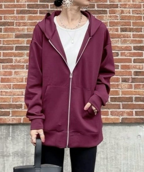 Right-on（ライトオン）の「【HONEYSUCKLE ROSE】ゆるZIPパーカー