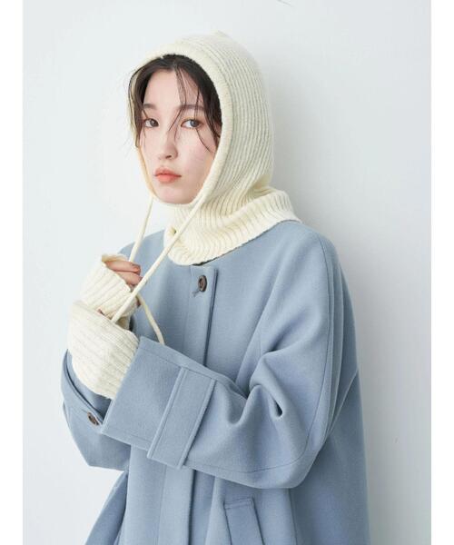 earth music&ecology(アースミュージックアンドエコロジー)の「バラクラバフードキャップ(ニットキャップ/ビーニー・レディース・アイボリー/ブラウン/ブラック/グリーン・FREE)」の11枚目の写真