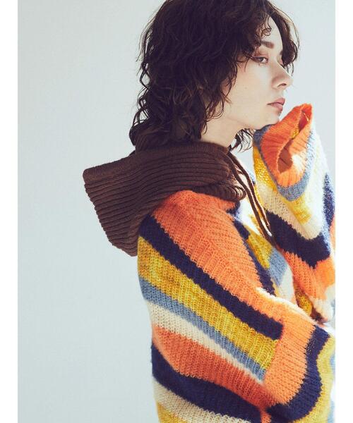 earth music&ecology(アースミュージックアンドエコロジー)の「バラクラバフードキャップ(ニットキャップ/ビーニー・レディース・アイボリー/ブラウン/ブラック/グリーン・FREE)」の13枚目の写真