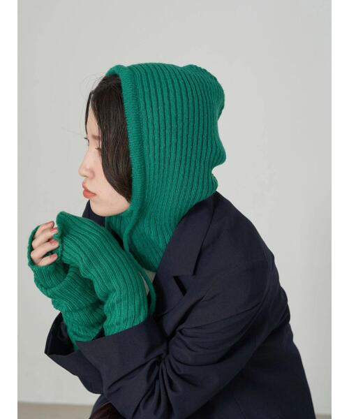 earth music&ecology(アースミュージックアンドエコロジー)の「バラクラバフードキャップ(ニットキャップ/ビーニー・レディース・アイボリー/ブラウン/ブラック/グリーン・FREE)」の14枚目の写真