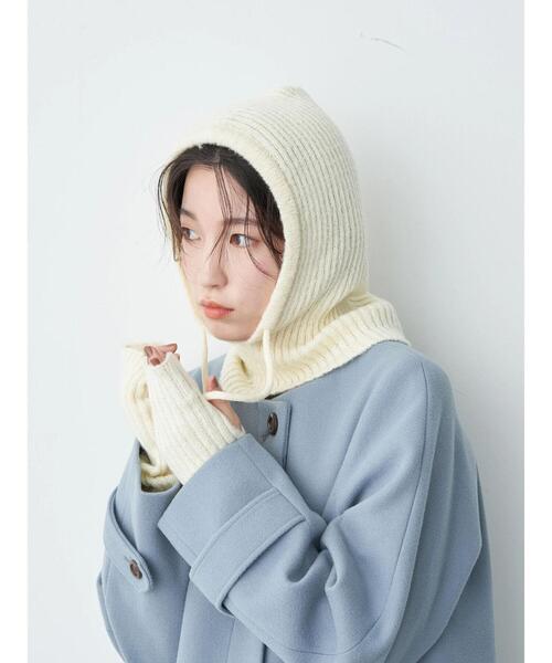 earth music&ecology(アースミュージックアンドエコロジー)の「バラクラバフードキャップ(ニットキャップ/ビーニー・レディース・アイボリー/ブラウン/ブラック/グリーン・FREE)」の15枚目の写真