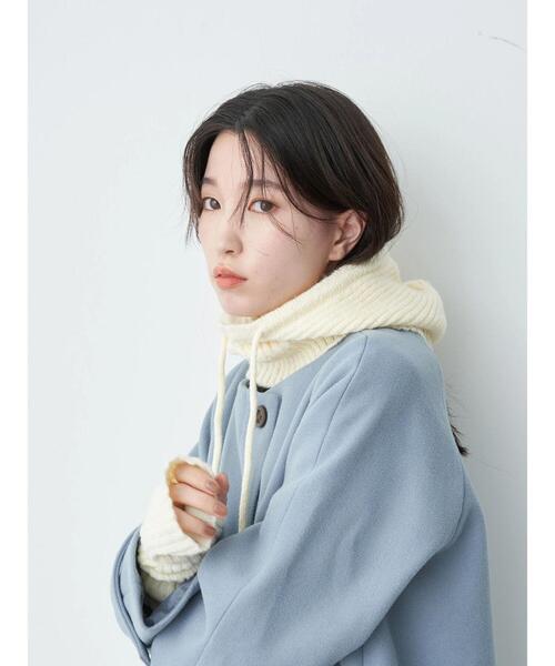 earth music&ecology(アースミュージックアンドエコロジー)の「バラクラバフードキャップ(ニットキャップ/ビーニー・レディース・アイボリー/ブラウン/ブラック/グリーン・FREE)」の16枚目の写真