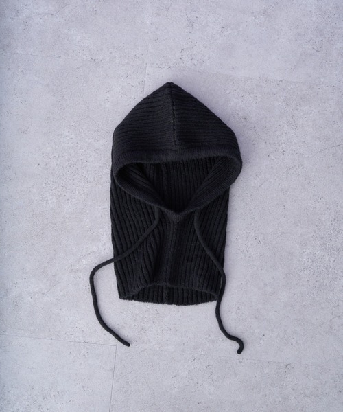 earth music&ecology(アースミュージックアンドエコロジー)の「バラクラバフードキャップ(ニットキャップ/ビーニー・レディース・アイボリー/ブラウン/ブラック/グリーン・FREE)」の3枚目の写真