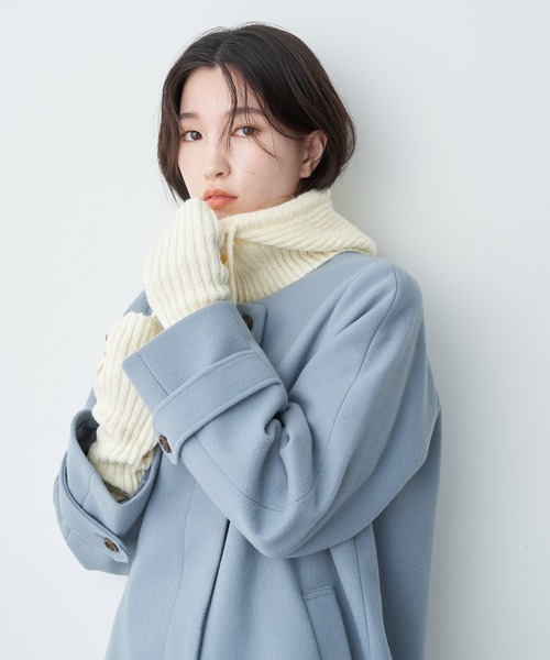 earth music&ecology(アースミュージックアンドエコロジー)の「バラクラバフードキャップ(ニットキャップ/ビーニー・レディース・アイボリー/ブラウン/ブラック/グリーン・FREE)」の6枚目の写真