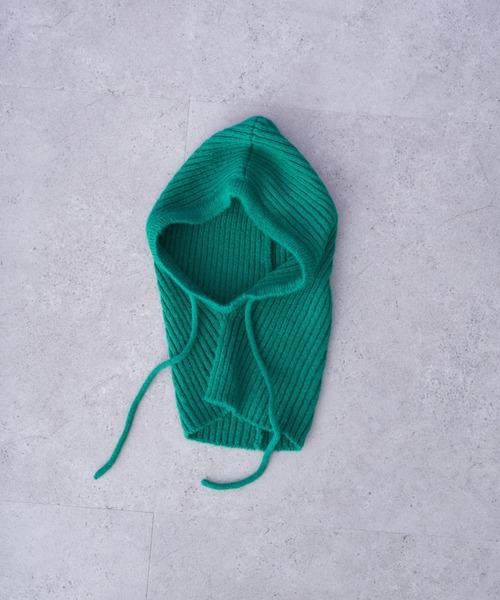 earth music&ecology(アースミュージックアンドエコロジー)の「バラクラバフードキャップ(ニットキャップ/ビーニー・レディース・アイボリー/ブラウン/ブラック/グリーン・FREE)」の10枚目の写真