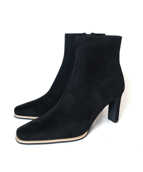 AmiAmi(アミアミ)の「【7.5cmヒールVer.】スクエアトゥブーツ/プレートヒール(ブーツ・レディース・ブラック/アイボリー/ブラック系その他/グレイッシュベージュ/グレー/ブラック×ブラック・LL/S/M/L)」の12枚目の写真