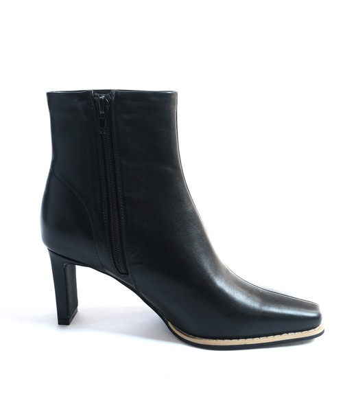 AmiAmi(アミアミ)の「【7.5cmヒールVer.】スクエアトゥブーツ/プレートヒール(ブーツ・レディース・ブラック/アイボリー/ブラック系その他/グレイッシュベージュ/グレー/ブラック×ブラック・LL/S/M/L)」の15枚目の写真