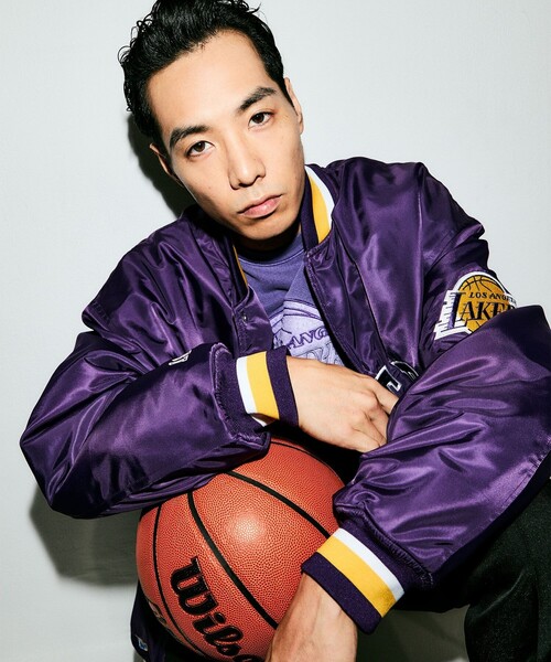 NBA/エヌビーエー NBA チームロゴ刺繍 ナイロン バーシティジャケット