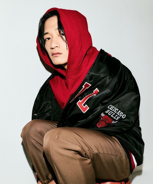 NBA/エヌビーエー NBA チームロゴ刺繍 ナイロン バーシティジャケット